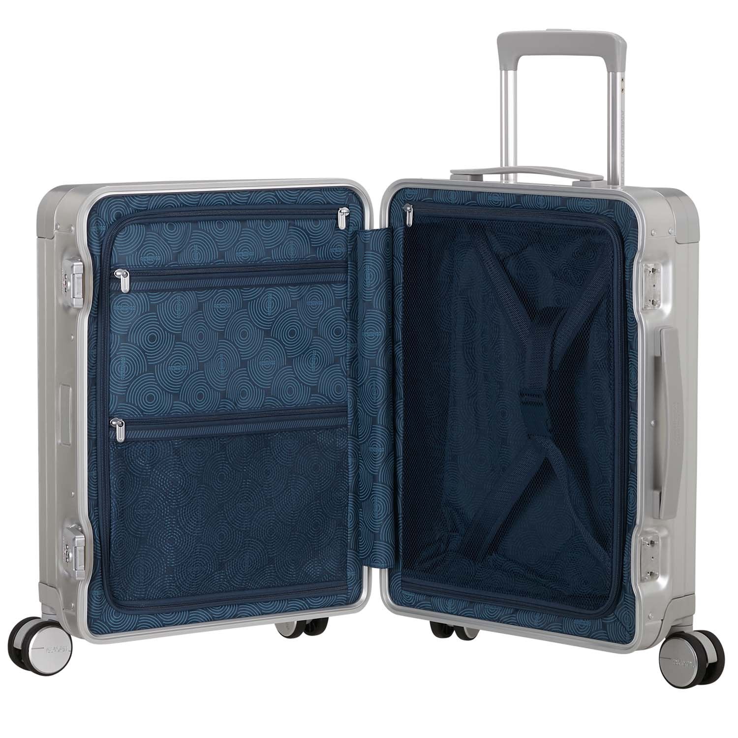 Carry-On Suitcase, Aluminum 55 cm, Silver