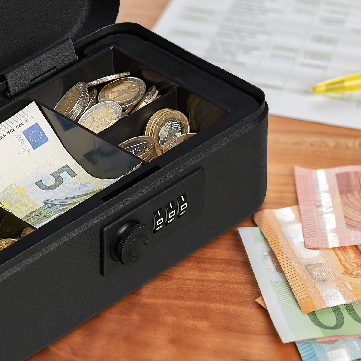 Cash drawer with combination lock