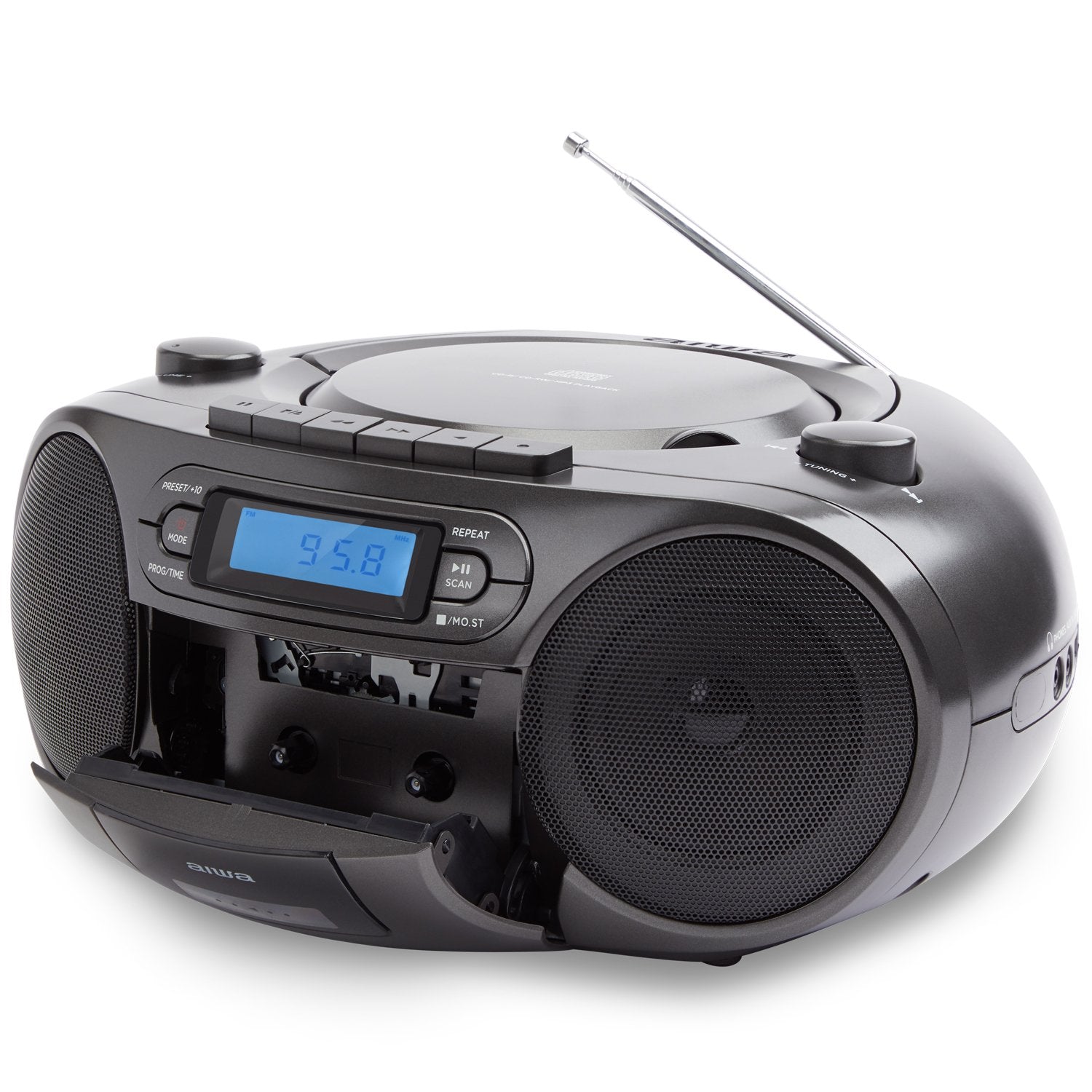 Cassette radio CD/FM radio/Cassette tape/USB/BT Black