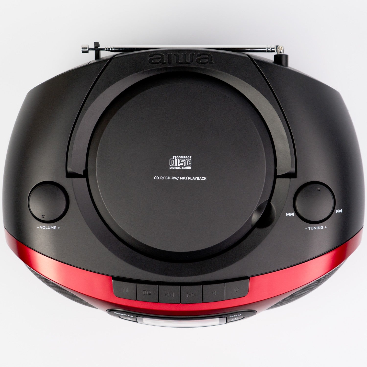 Cassette radio CD/FM radio/Cassette tape/USB/BT Red