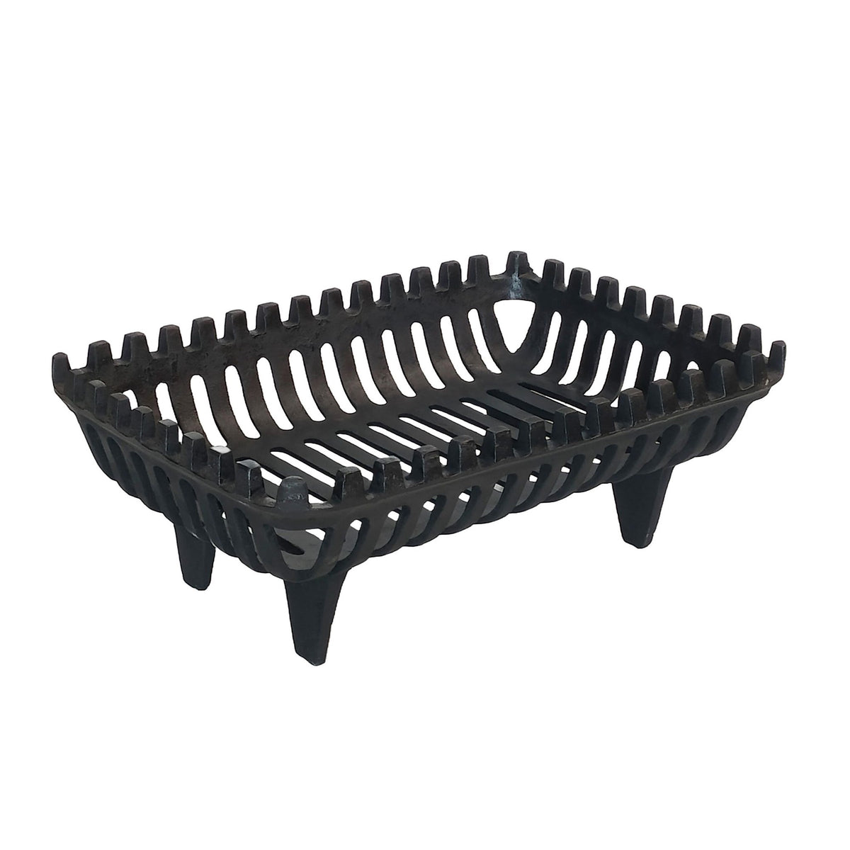 Cast Iron Fireplace Grate with Feet – XL Size, Black