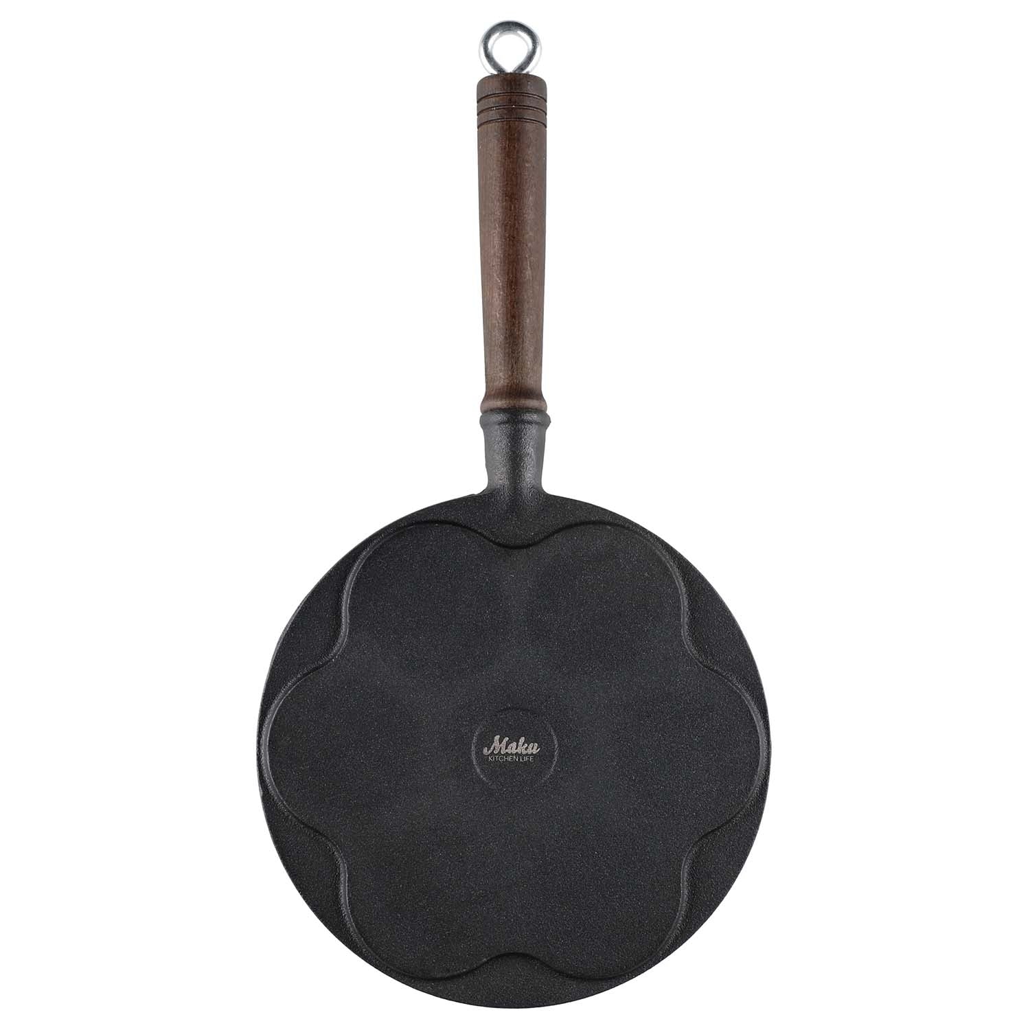 Cast Iron Griddle with Wooden Handle