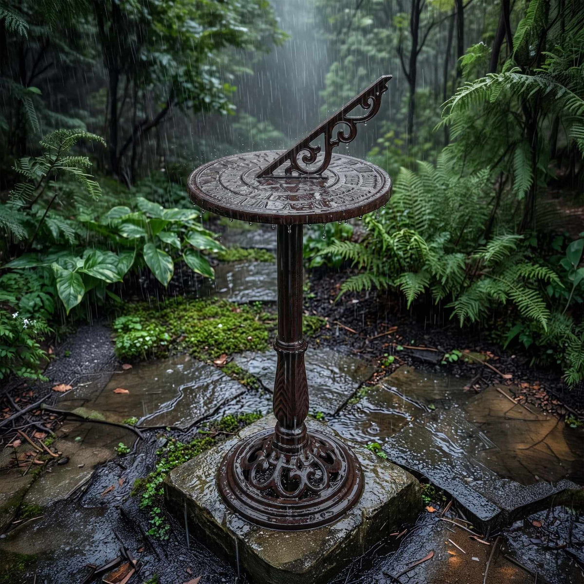 Cast Iron Sundial With Stand – Roman Numerals, Outdoor