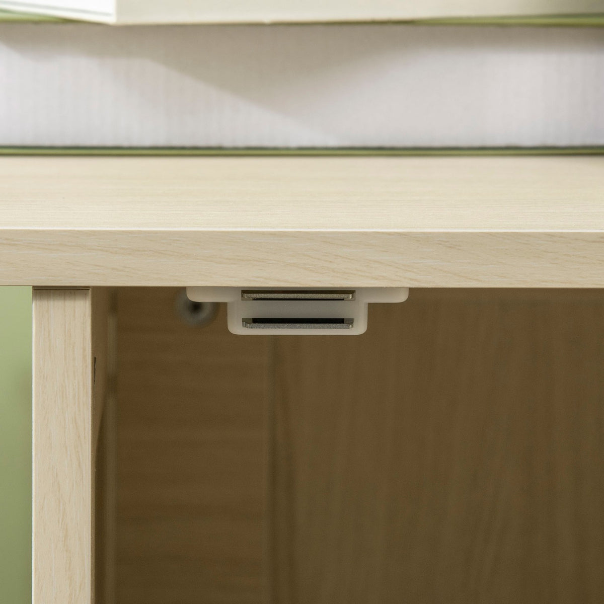 Cat Cabinet Cat Toilet In Cabinet Design, With Play Ball & Side Table, Oak, Magnetic Door, 86X48X52Cm
