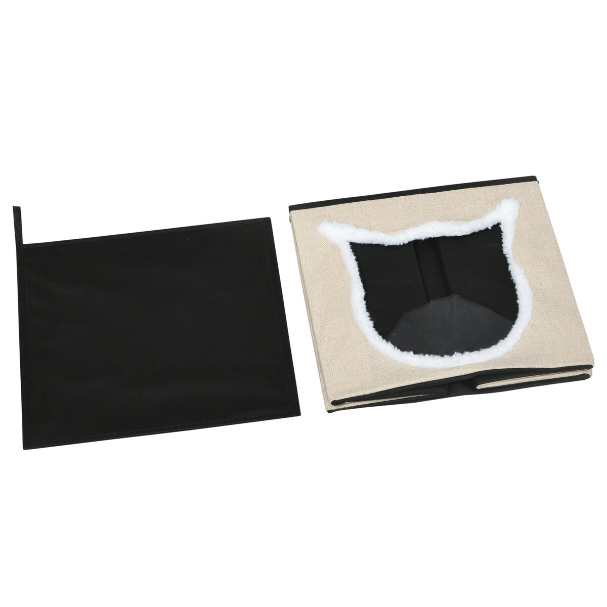 Cat Cave With Cushion And Adjustable Base Cat Bed For Up To 5 Kg, Steel & Linen, Rustic Brown