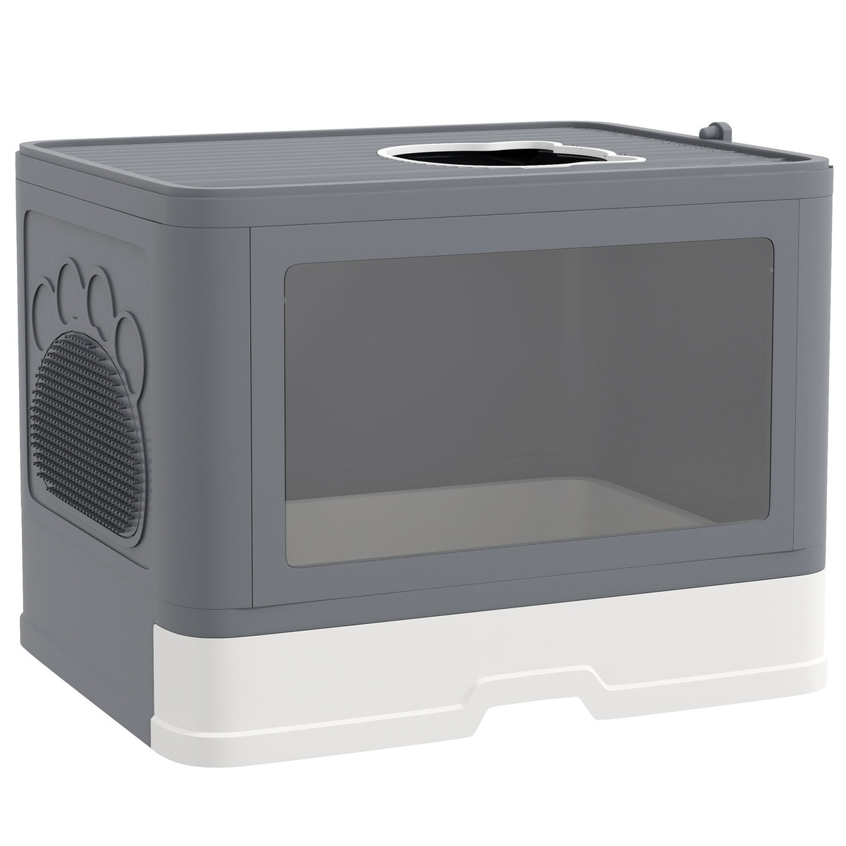 Cat Litter Box With Lid And Scoop For Up To 4 Kg, Indoor, Plastic, Gray, 48.5X38X36.5 Cm