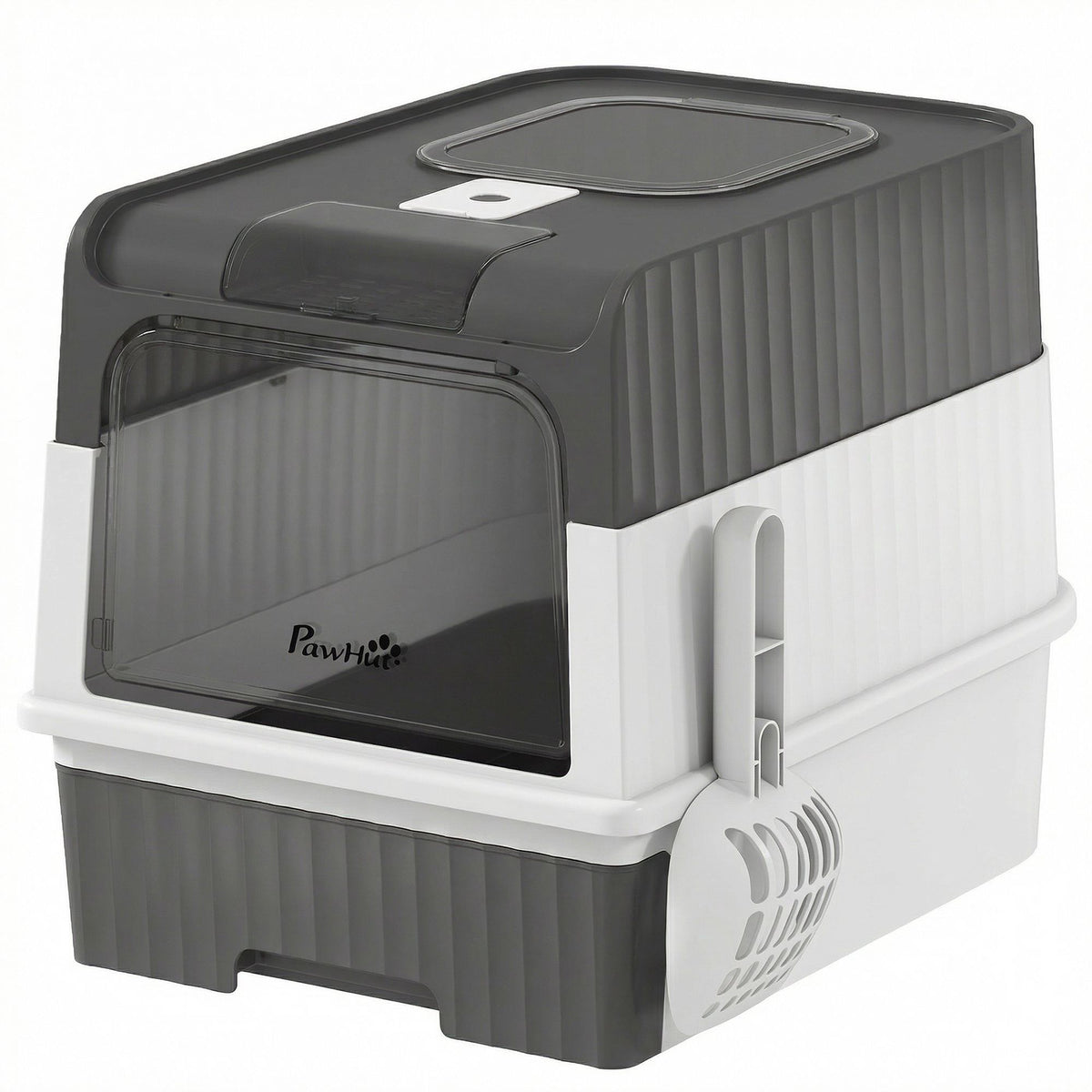 Cat Litter Box with Lid, Drawer & Top Exit, 48L