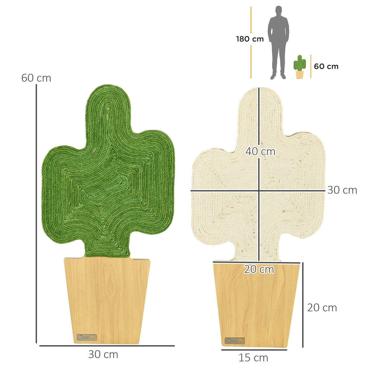 Cat Scratching Mat Set Of 2 Jute Rope Cat Scratching Boards With Hooks Cactus Design 30 X 60 Cm