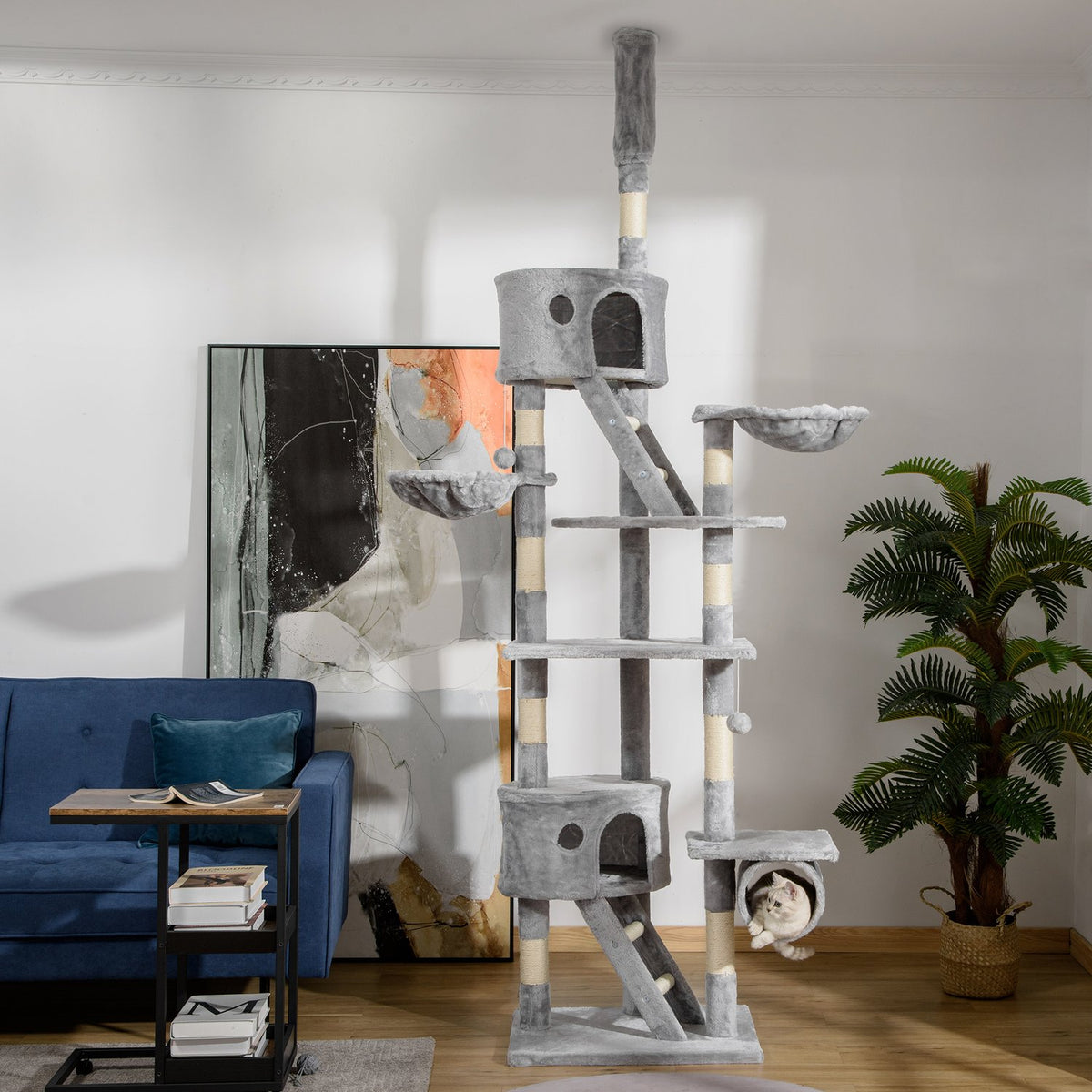 Cat Scratching Post Cheap Cat Scratching Post Climbing Tree Sisal Ceiling High (Light Gray) 60 X 45 X 240-260 Cm
