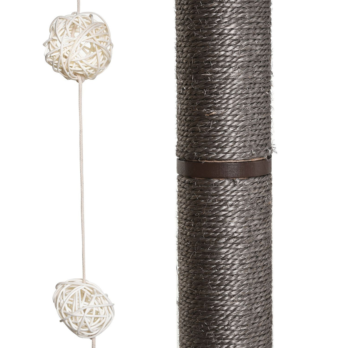 Cat Scratching Post Climbing Tree With Sisal, Padding & Toy Ball, Gray, 71.5X49.5X120 Cm