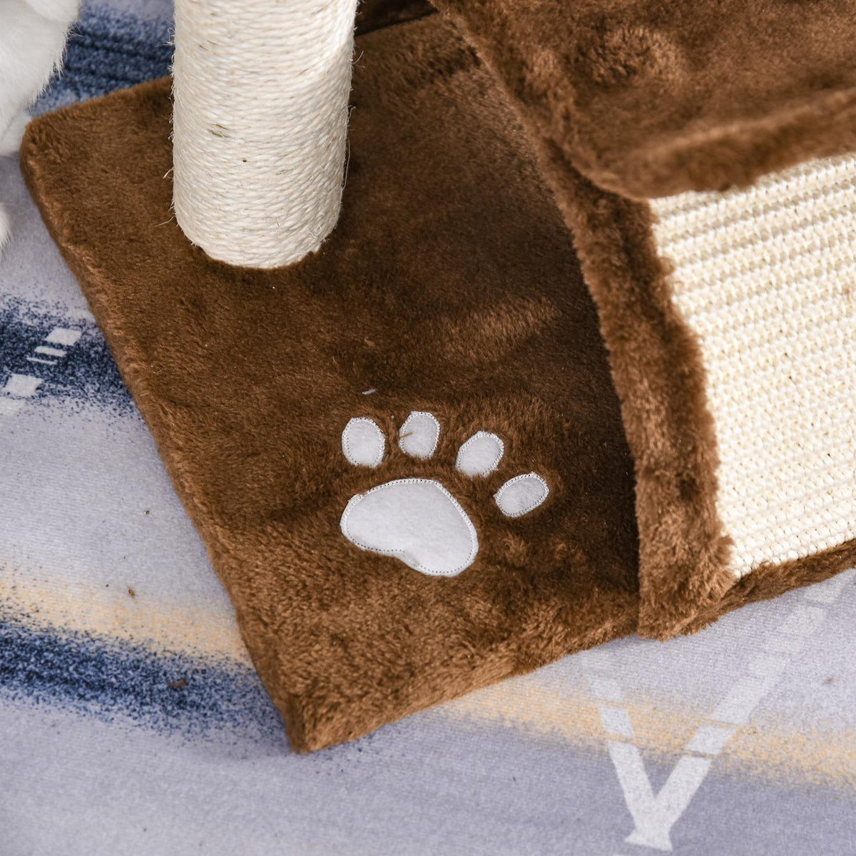 Cat Scratching Post, Play And Scratching Post With Play Ball, Brown, L40Xw30Xh43 Cm