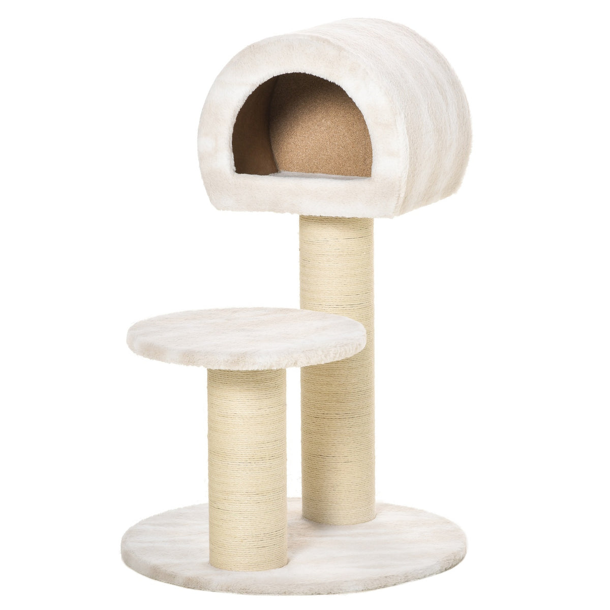 Cat Scratching Post Play & Climbing Tree For Cats, Sisal Posts, Velvety Polyester, With Play Ball, 60X60X93Cm, Polyester Sisal