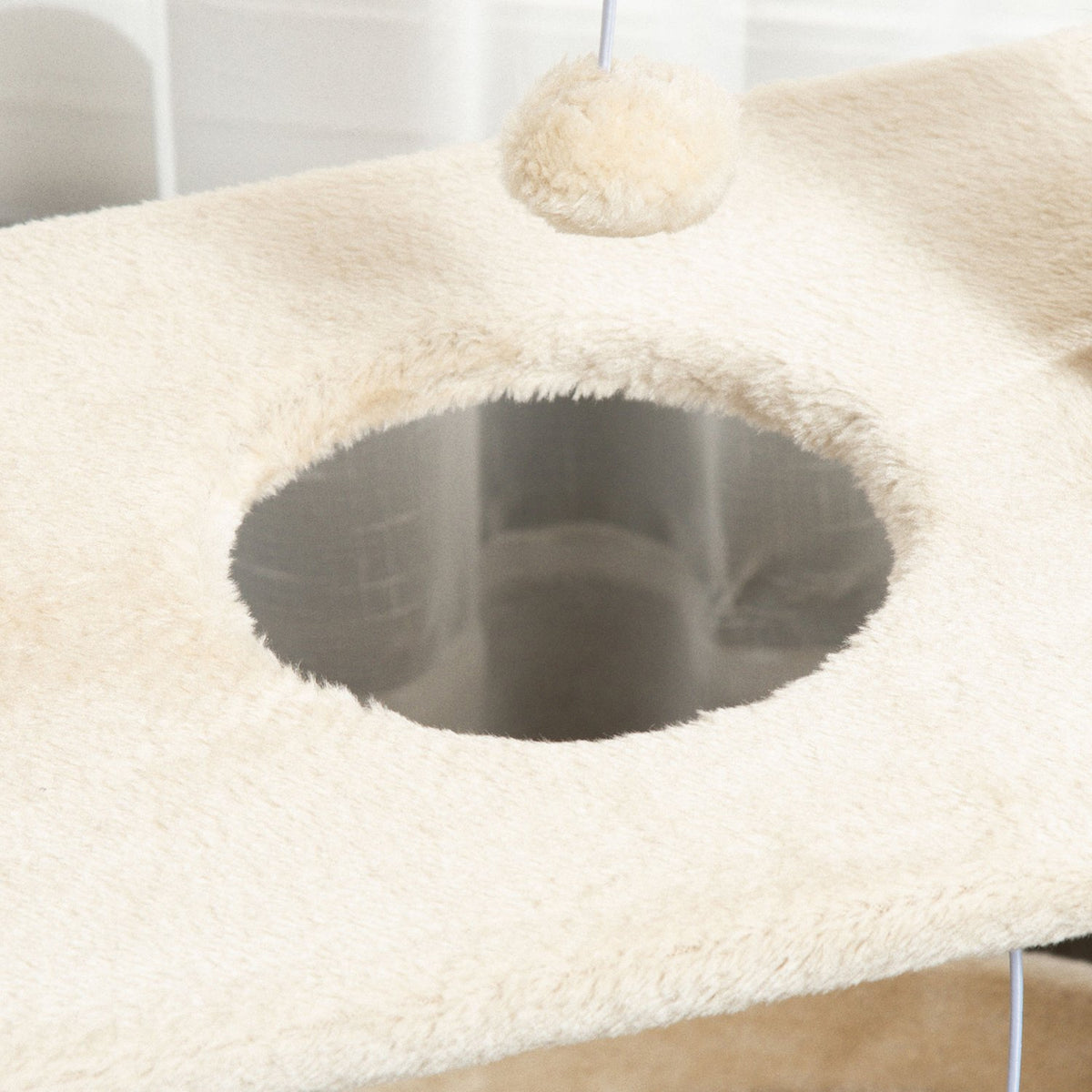 Cat Scratching Post Small 76Cm, With Play Ball & Seat, Indoor Climbing Tower With Bed & Scratching Board, Light Brown, Up To 5Kg