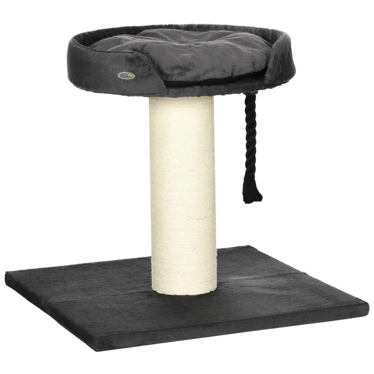 Cat Scratching Post With Bed And Sisal Column, 78Cm, Play Rope, In Gray, Ideal For Play And Rest