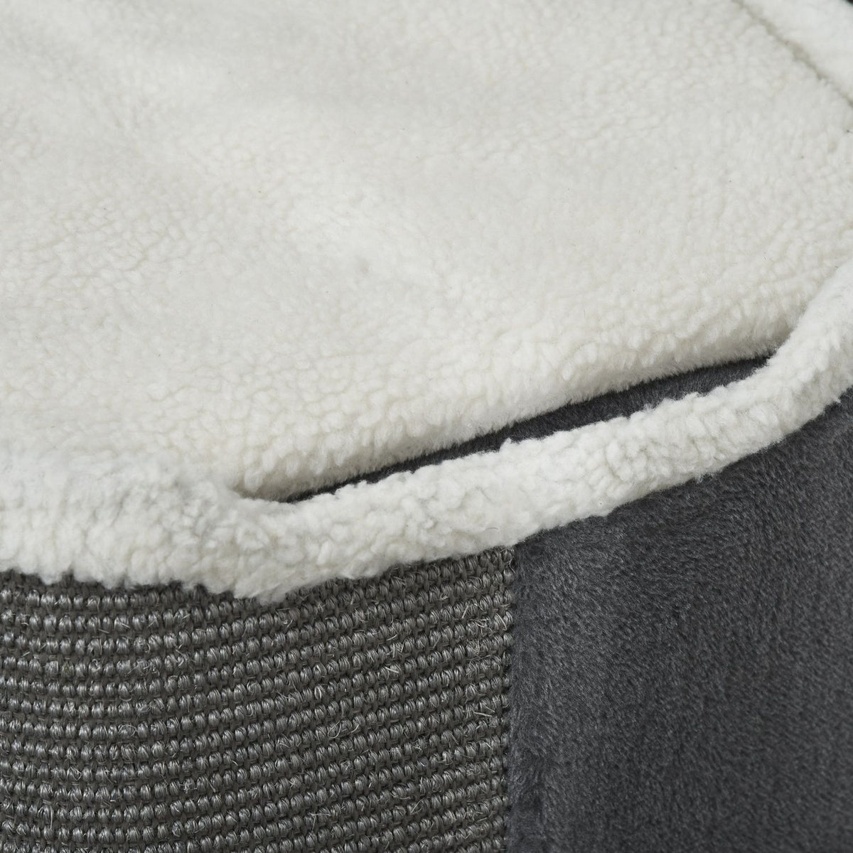 Cat Tree Scratching Barrel With 3 Levels, Chipboard, Velvety Polyester, Sisal, Gray + White, 40X40X74Cm