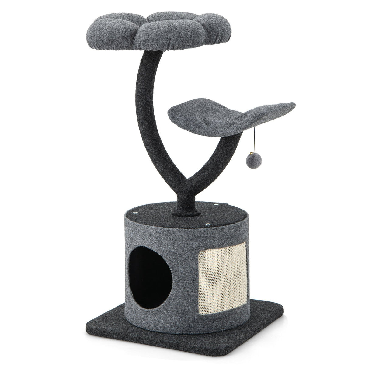 Cat Tree Tower With Metal Frame, Condo, 35-Inch, Gray