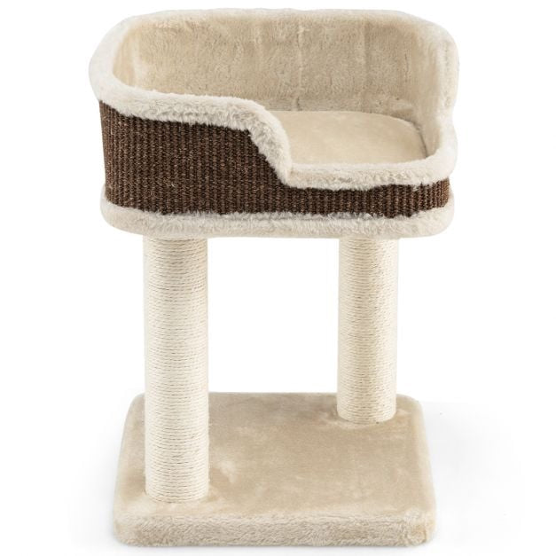 Cat Tree Tower With Top Perch, Sisal Posts, Beige