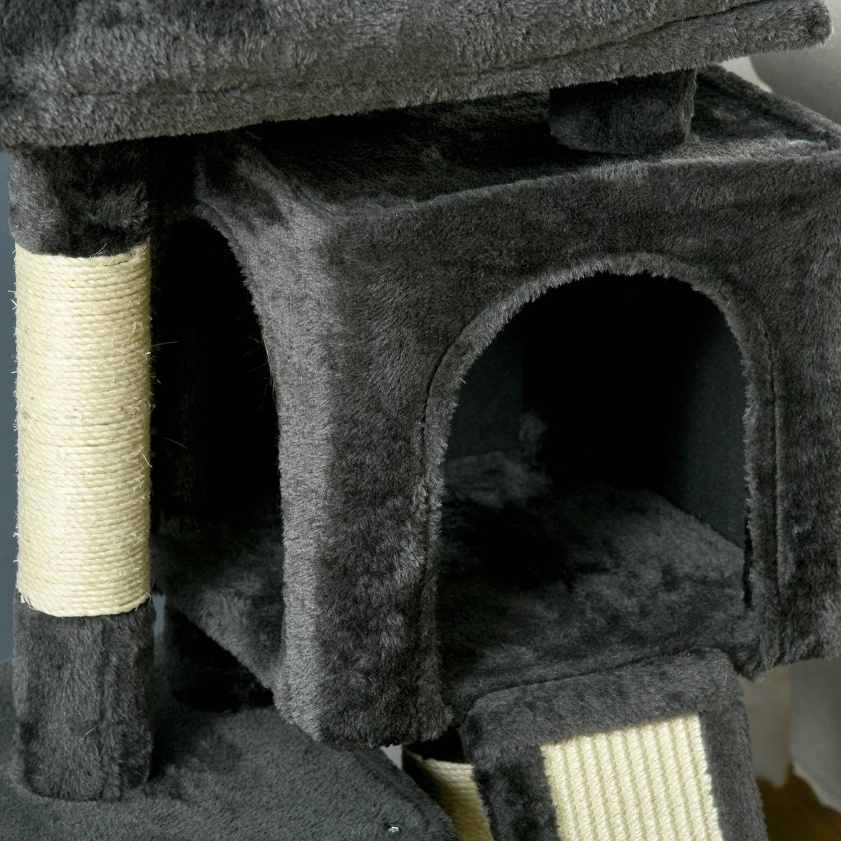 Cat Tree With Sisal Columns, Cat Scratching Post, Cat Climbing Tree, Cat Tree, Dark Gray, 59 X 39 X 83 Cm
