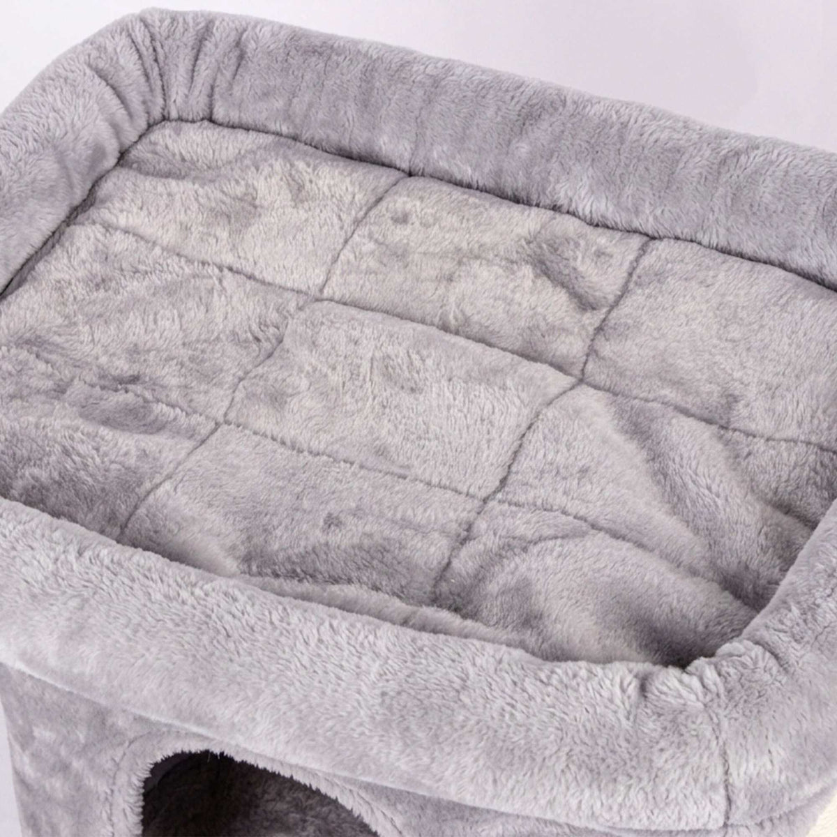 Cat Tree with Cave & Platform, Light Grey, 60cm