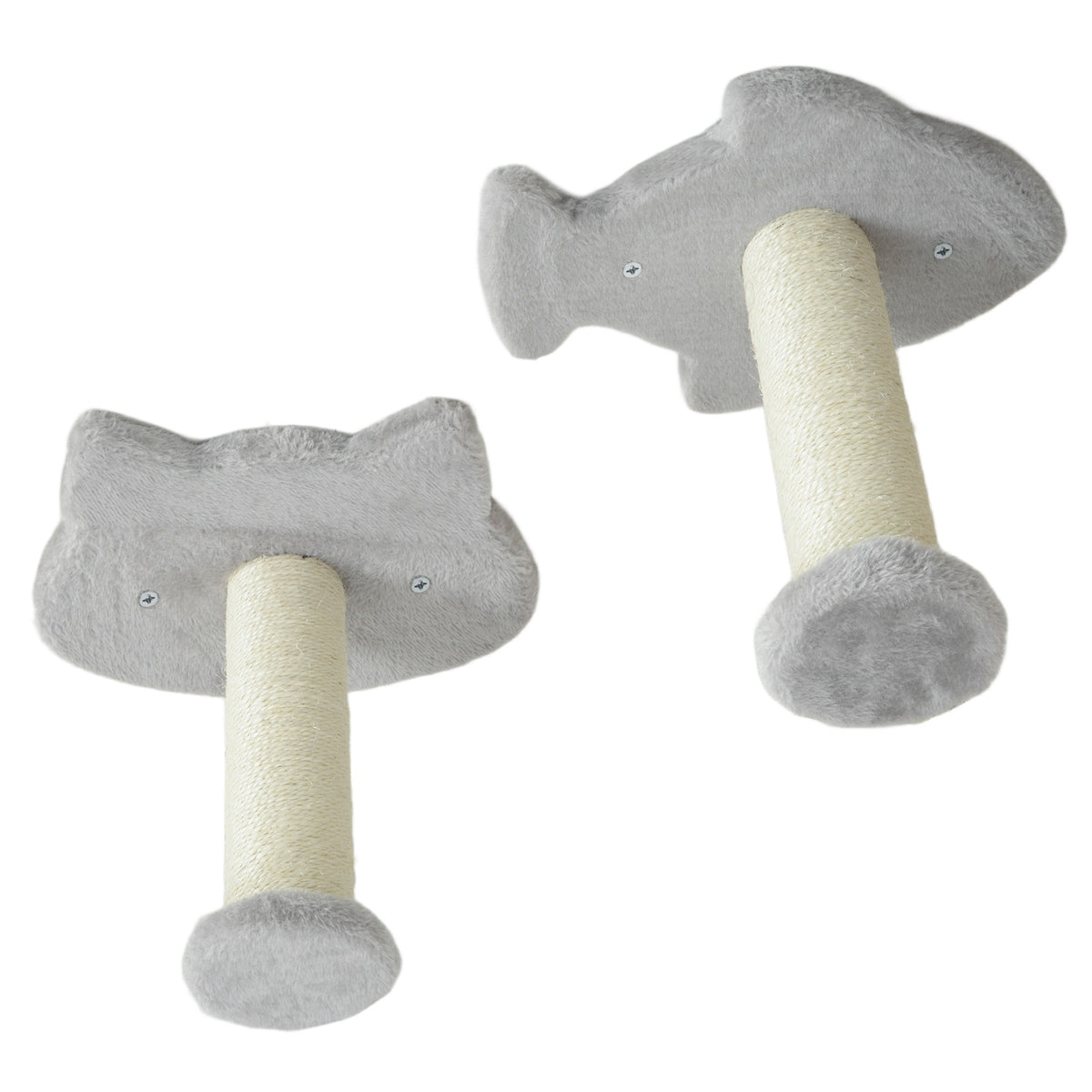 Cat climbing wall set, 4-piece cat furniture with steps, ladder, diving boards, scratching posts, play ball, sisal, for cats up to 5 kg, light gray