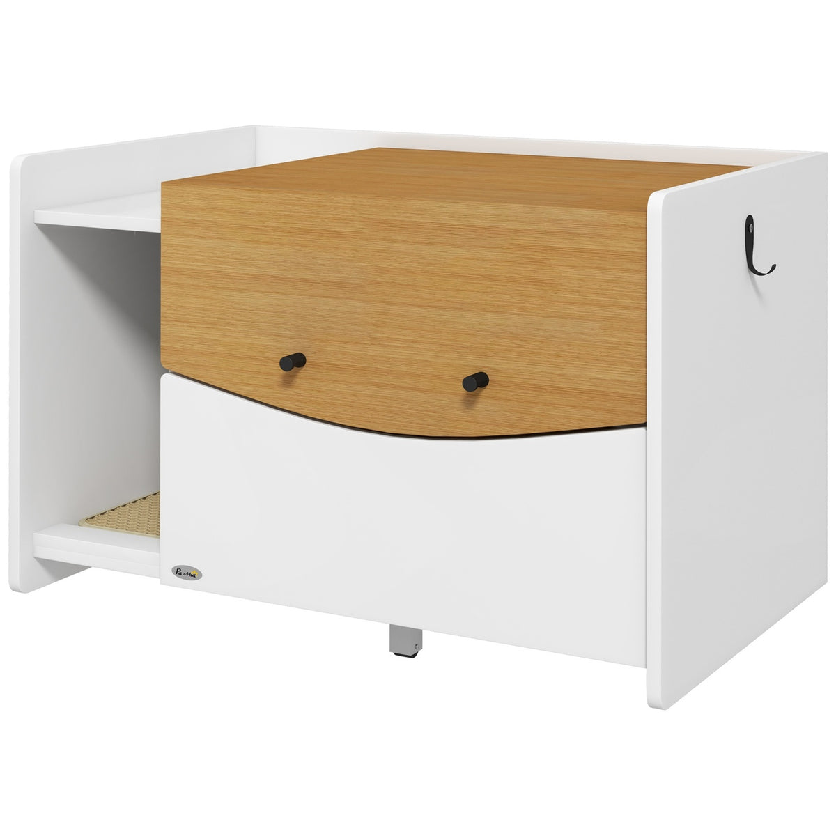 Cat cupboard for cat toilet, cat toilet cupboard with pull-out cupboard, litter collection mat, cat house for indoor, 78 x 50 x 51 cm, oak