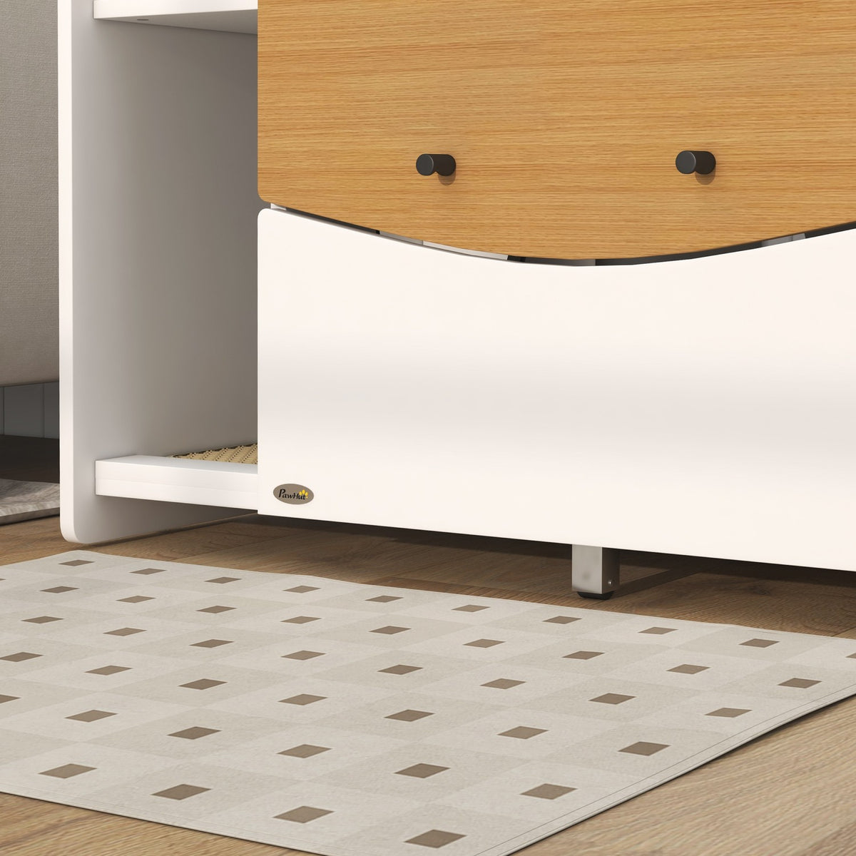 Cat cupboard for cat toilet, cat toilet cupboard with pull-out cupboard, litter collection mat, cat house for indoor, 78 x 50 x 51 cm, oak