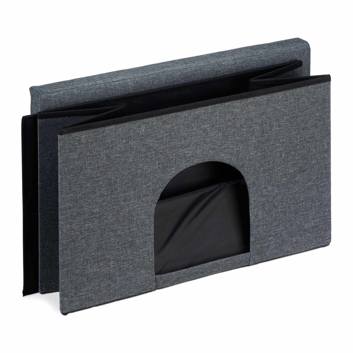 Cat hide with seat cushion in grey