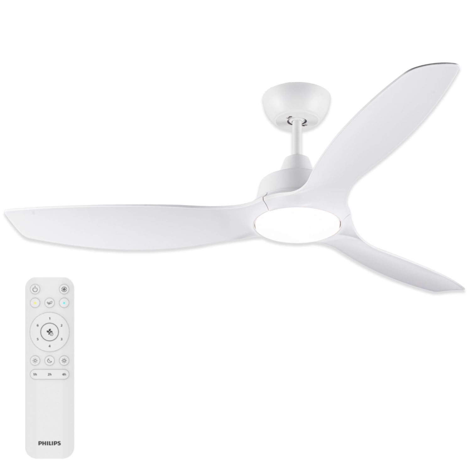 Ceiling Fan Light 132 cm, Dimmable LED, Remote