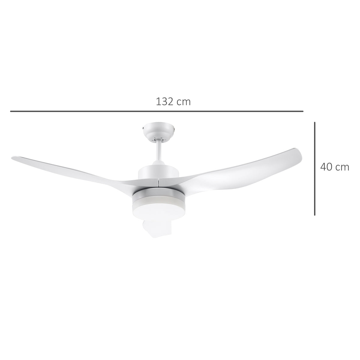 Ceiling Fan with Lighting, Reversible LED Ceiling Light with Fan, 6 Speeds, 3 Light Colors, Ceiling Lamp with Remote Control, Timer for Living Room, Dining Room White