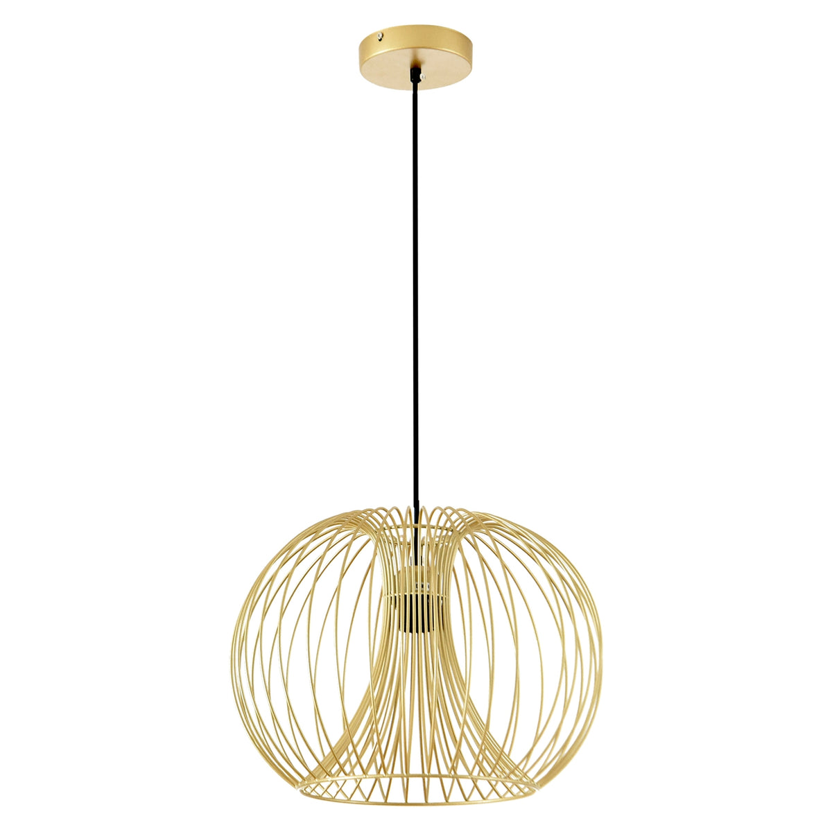 Ceiling Lamp Vintage Design, E27 Height Adjustable, Gold, Steel, Ø37X150H Cm