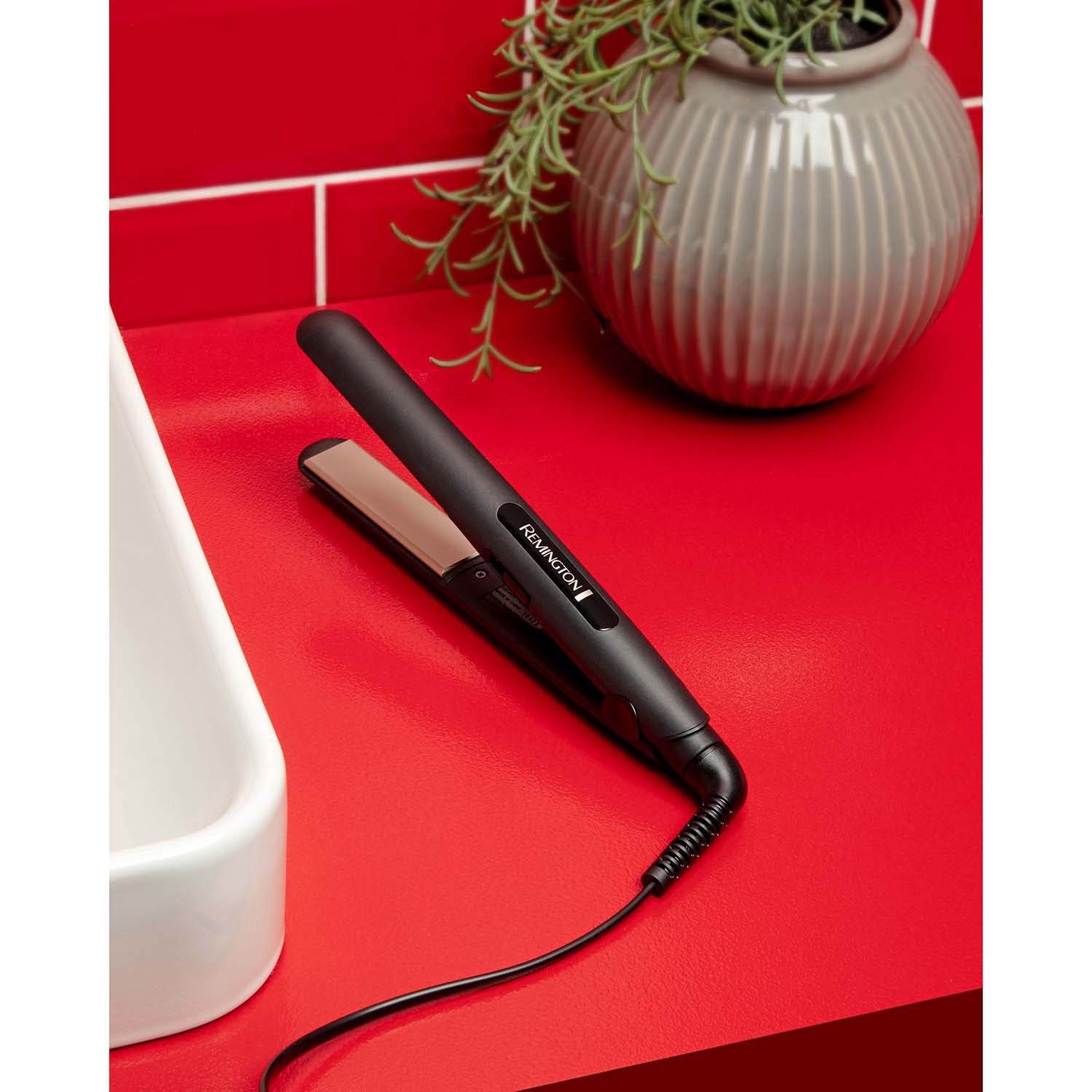 Ceramic Hair Straightener, Slim Plates, 180–220C