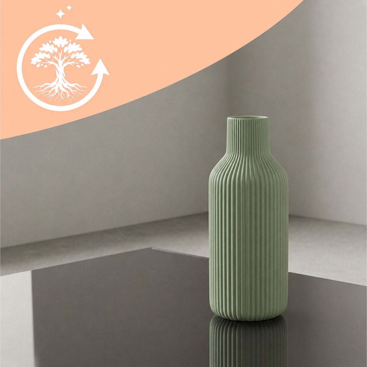 Ceramic Vase Set of 3 – Sage, Textured Scandinavian Design