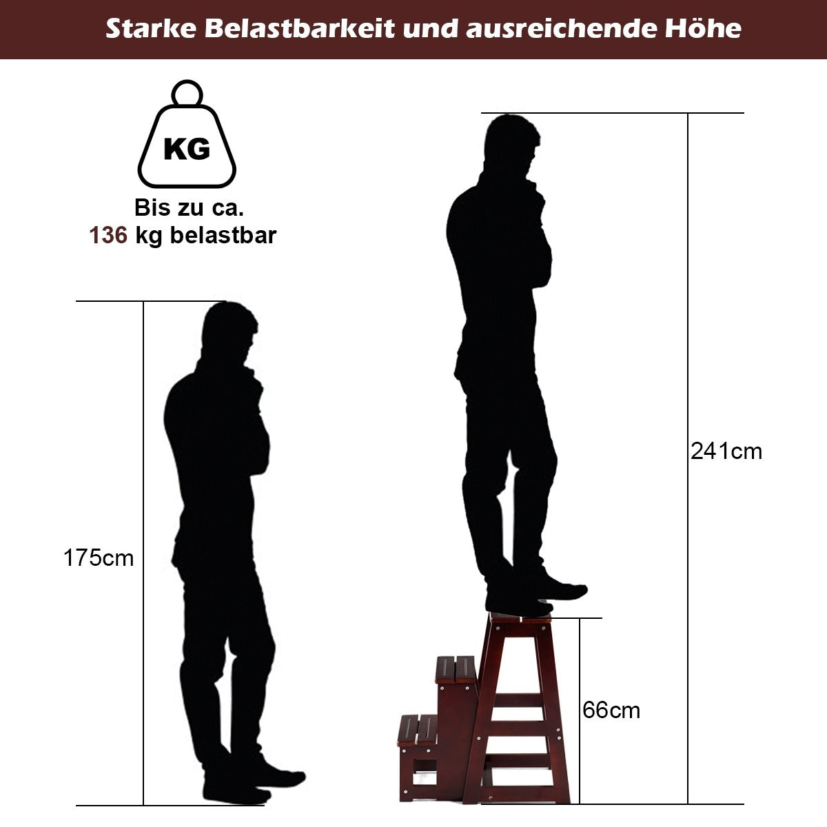 Chair Ladder Ladder Chair Stool Ladder Step Chair Step Stool Folding Step Ladder 3 Steps Brown