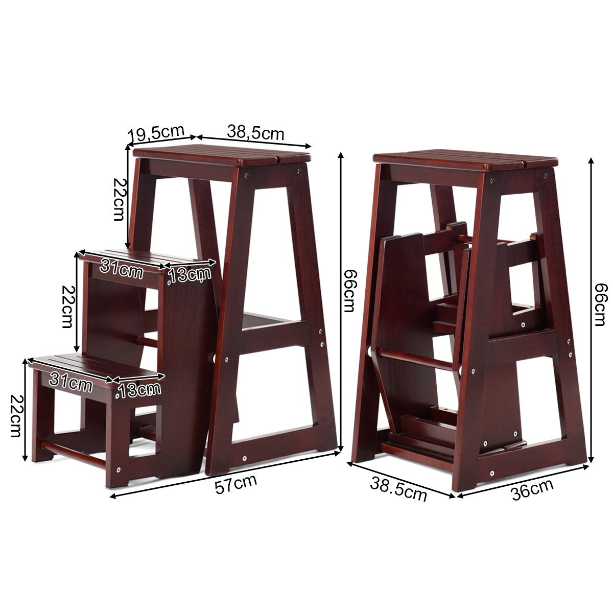 Chair Ladder Ladder Chair Stool Ladder Step Chair Step Stool Folding Step Ladder 3 Steps Brown