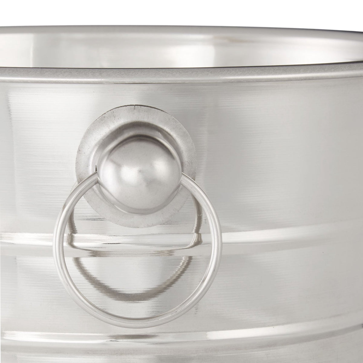 Champagne cooler in stainless steel with handle