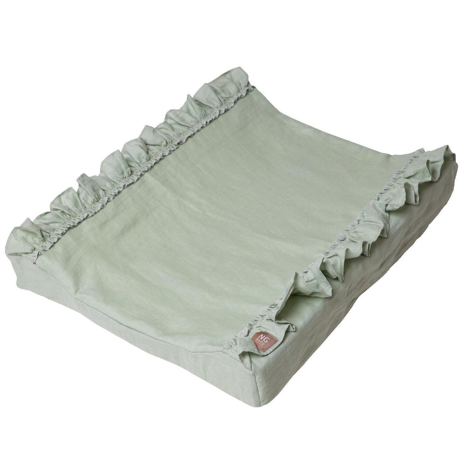 Changing bed sage green frill
