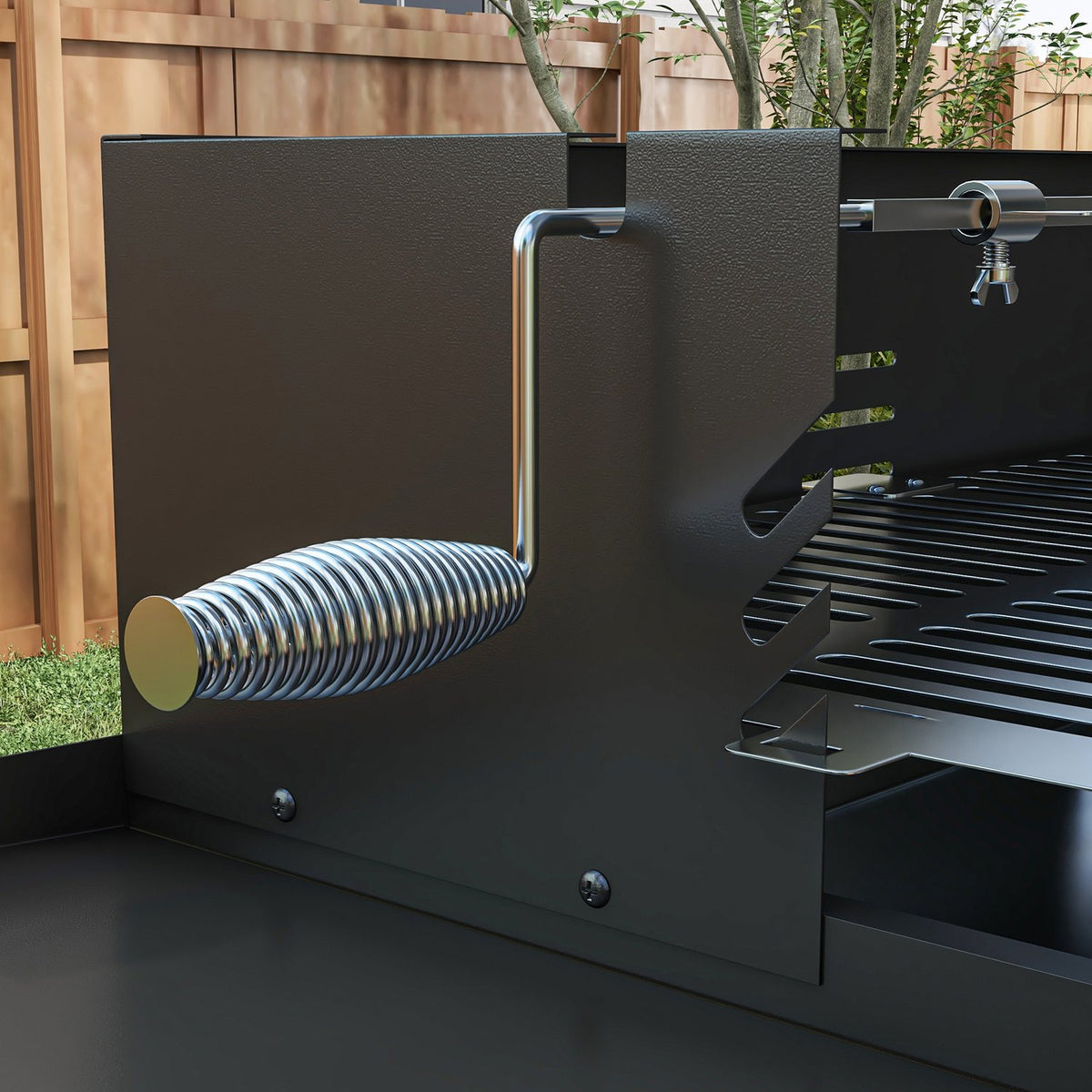 Charcoal Grill Camping Grill With Grill Grate And Rotisserie Kit Foldable Camping Garden Bbq Stainless Steel + Metal Black