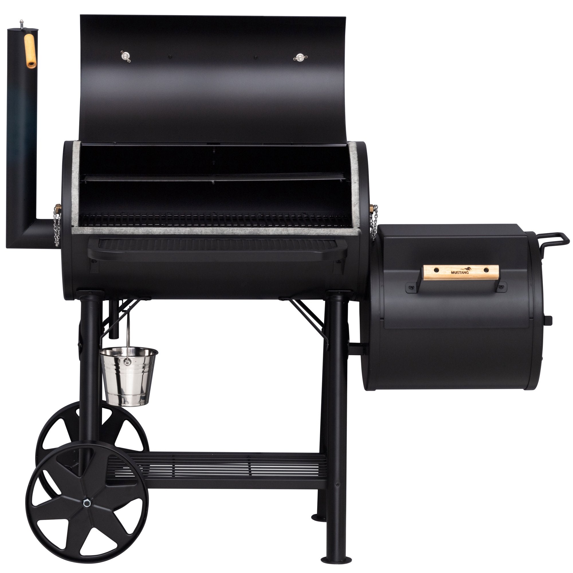 Charcoal Grill with Smoker, Steel, Large Cooking Area