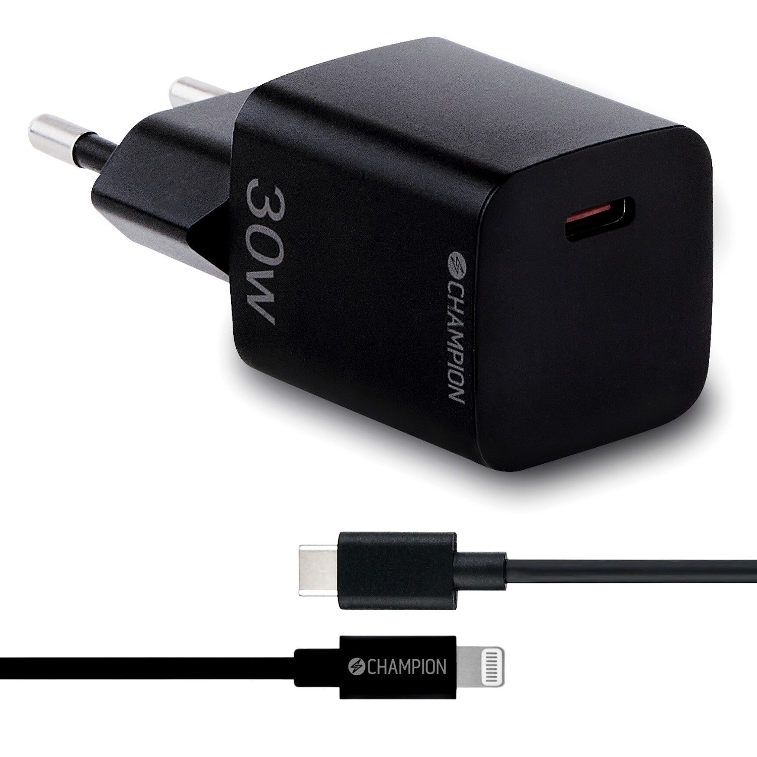 Charger 30W + USB-C to Lightning Cable Black