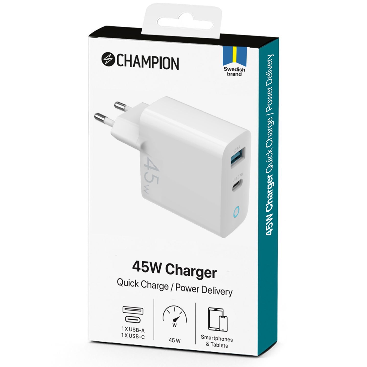 Charger 45W GaN QC/PD White
