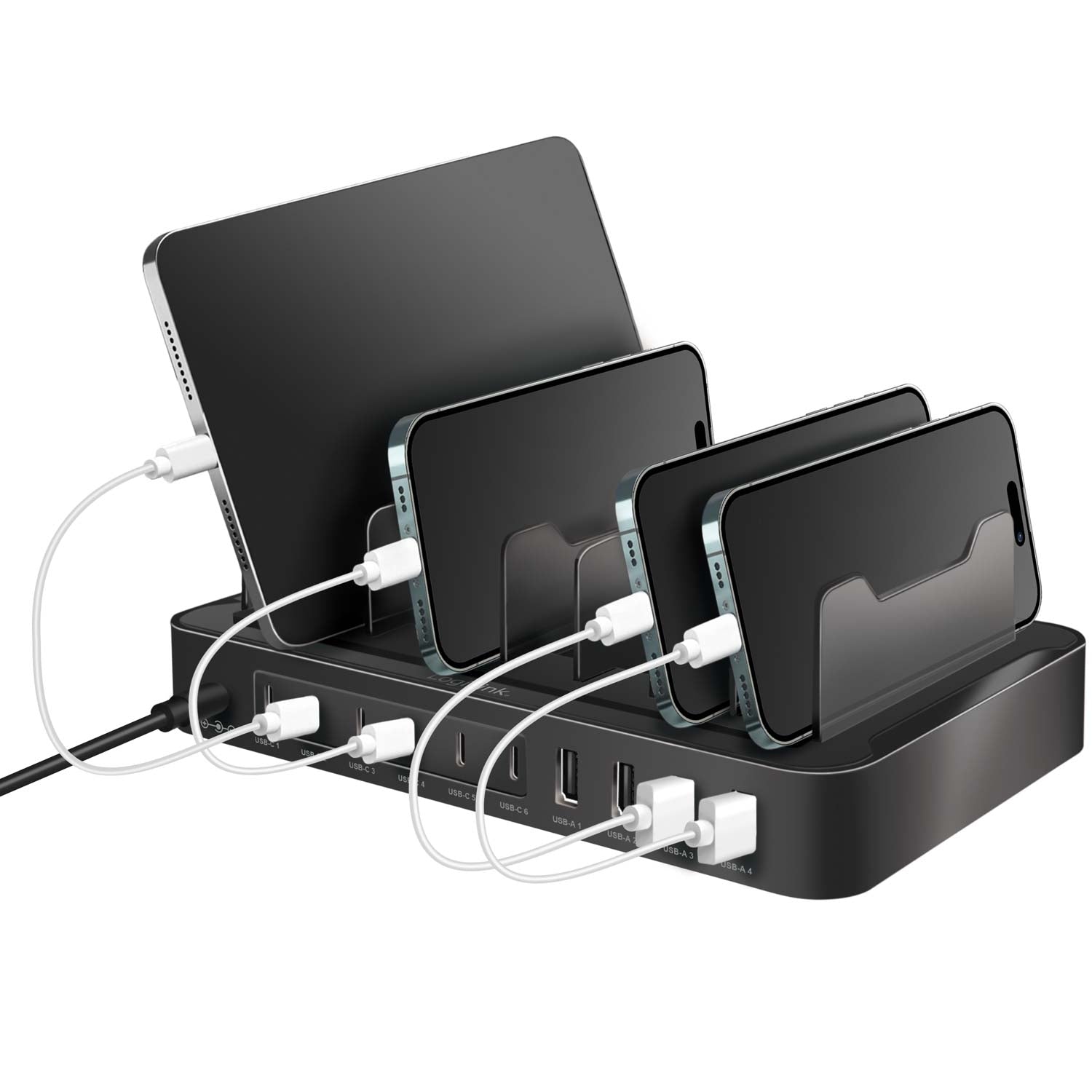 Charging station 10 ports 6 USB-C + 4 USB-A PD/QC3.0 120W