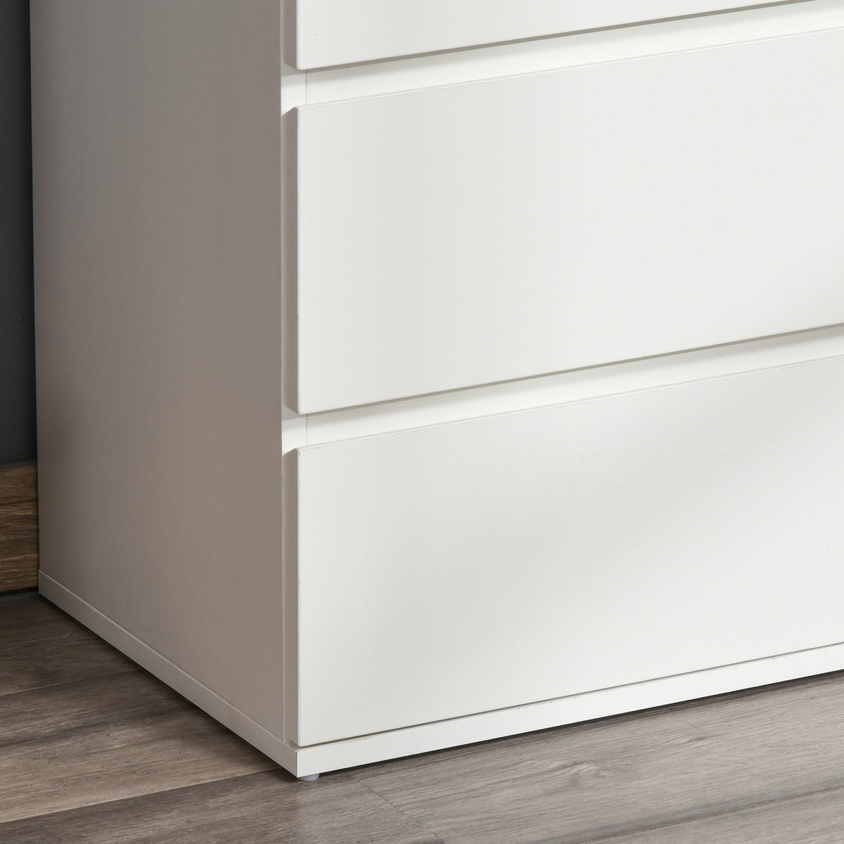 Chest Of Drawers, Sideboard With 4 Drawers, Office Cabinet With Anti-Tip Pull Tabs, White, 55 X 33 X 80 Cm
