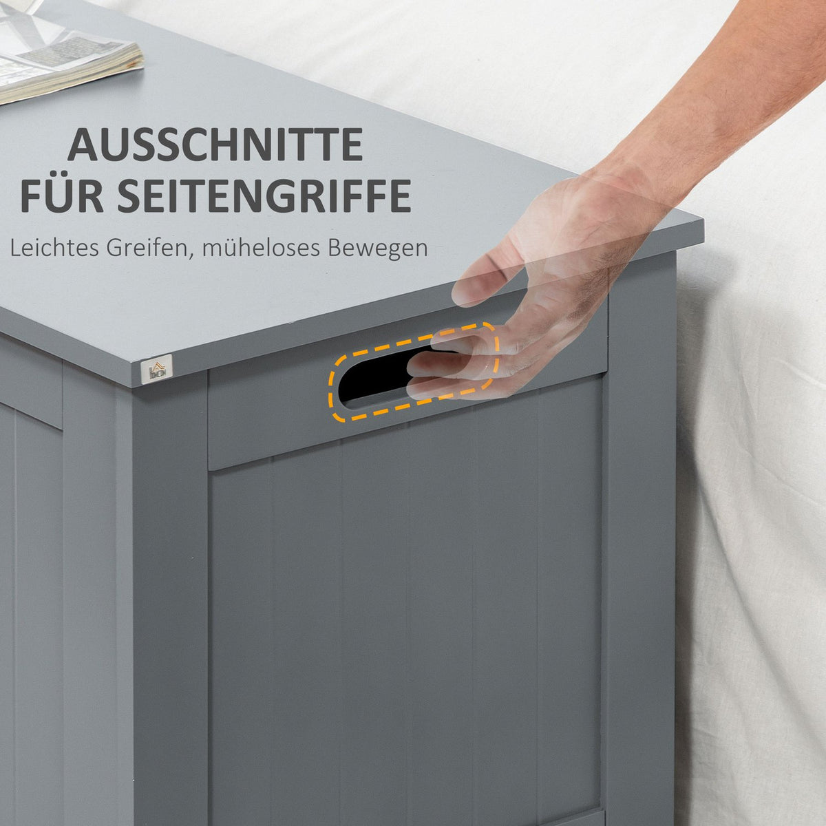 Chest Versatile Storage Box, Storage Box With Handle, Equipment Chest, Wood Material, Gray, 81X40X46Cm