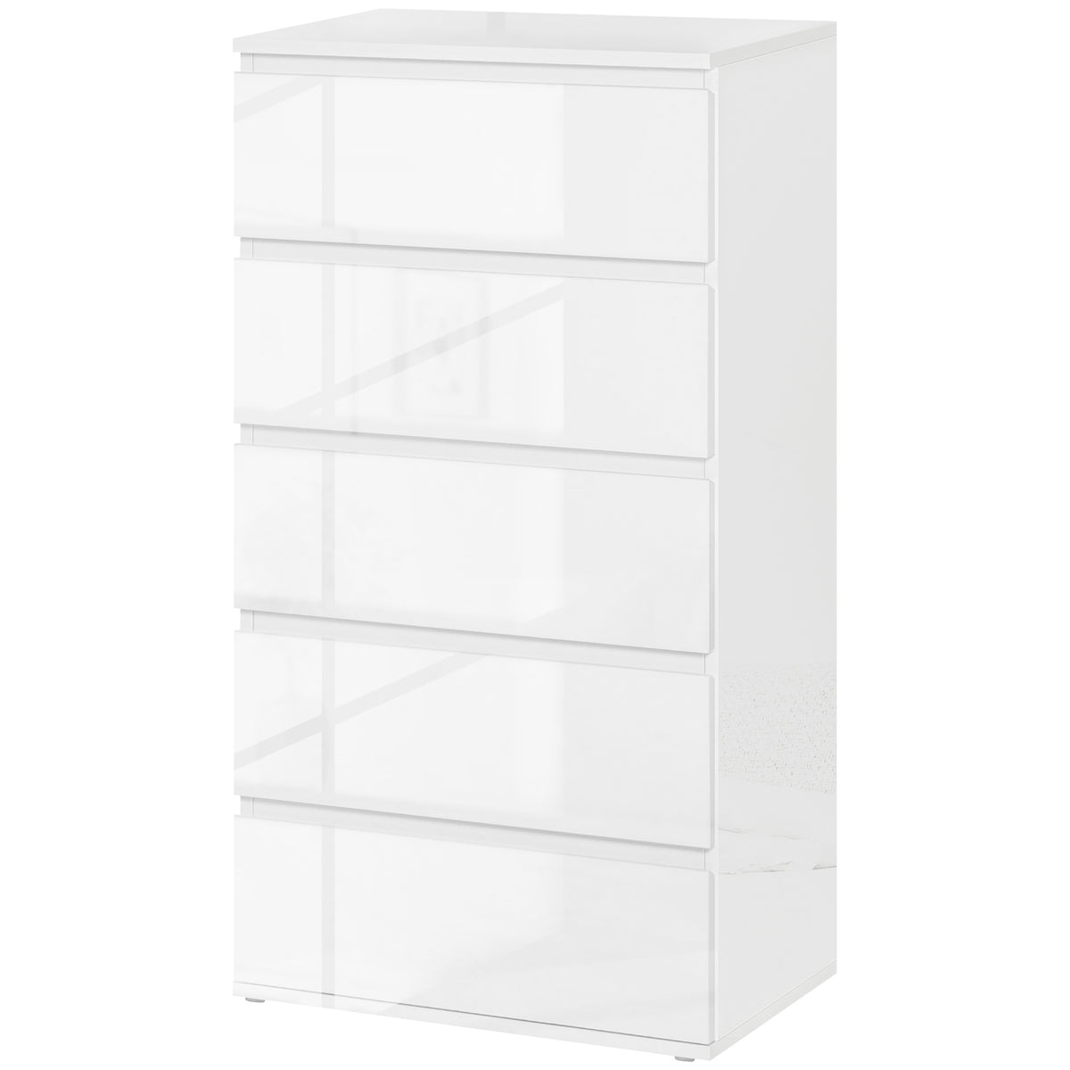 Chest of drawers, sideboard with 5 drawers, office cabinet with anti-tip pull tabs, for living room, bedroom, white, 55 x 34 x 100 cm |