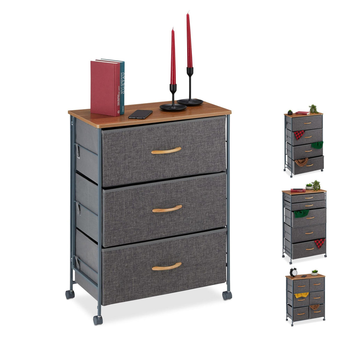 Chest of drawers with wheels