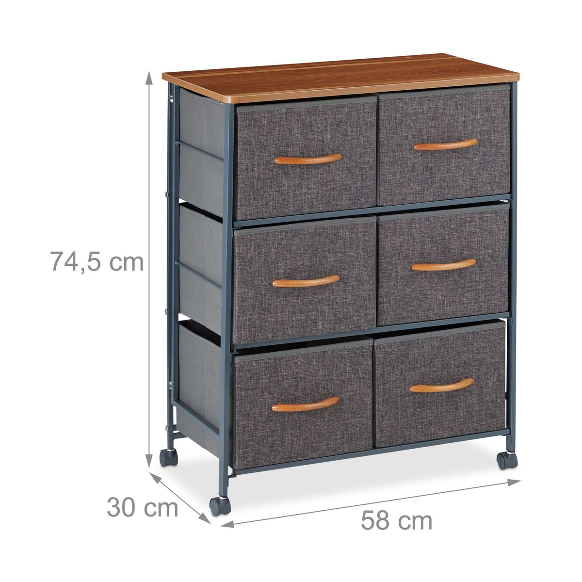 Chest of drawers with wheels