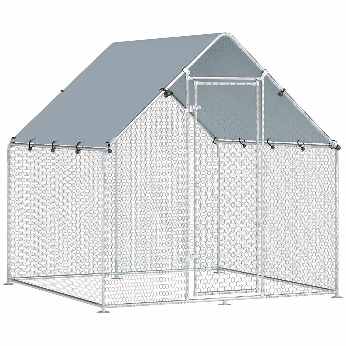 Chicken Coop, 4-6 Hens, Galvanized Steel, Weatherproof Roof