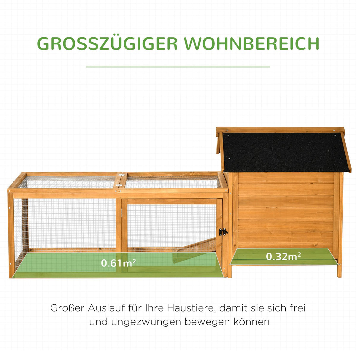 Chicken Coop With Nesting Box, Playpen, Solid Wood, Natural, 180X92X78Cm