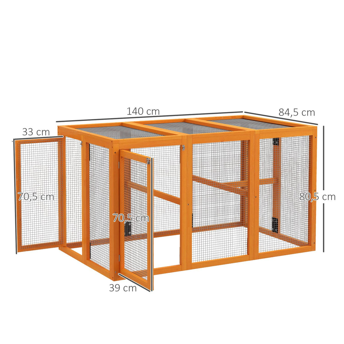 Chicken Coop for 1-3 Hens, Wood Frame, Steel Wire, Expandable