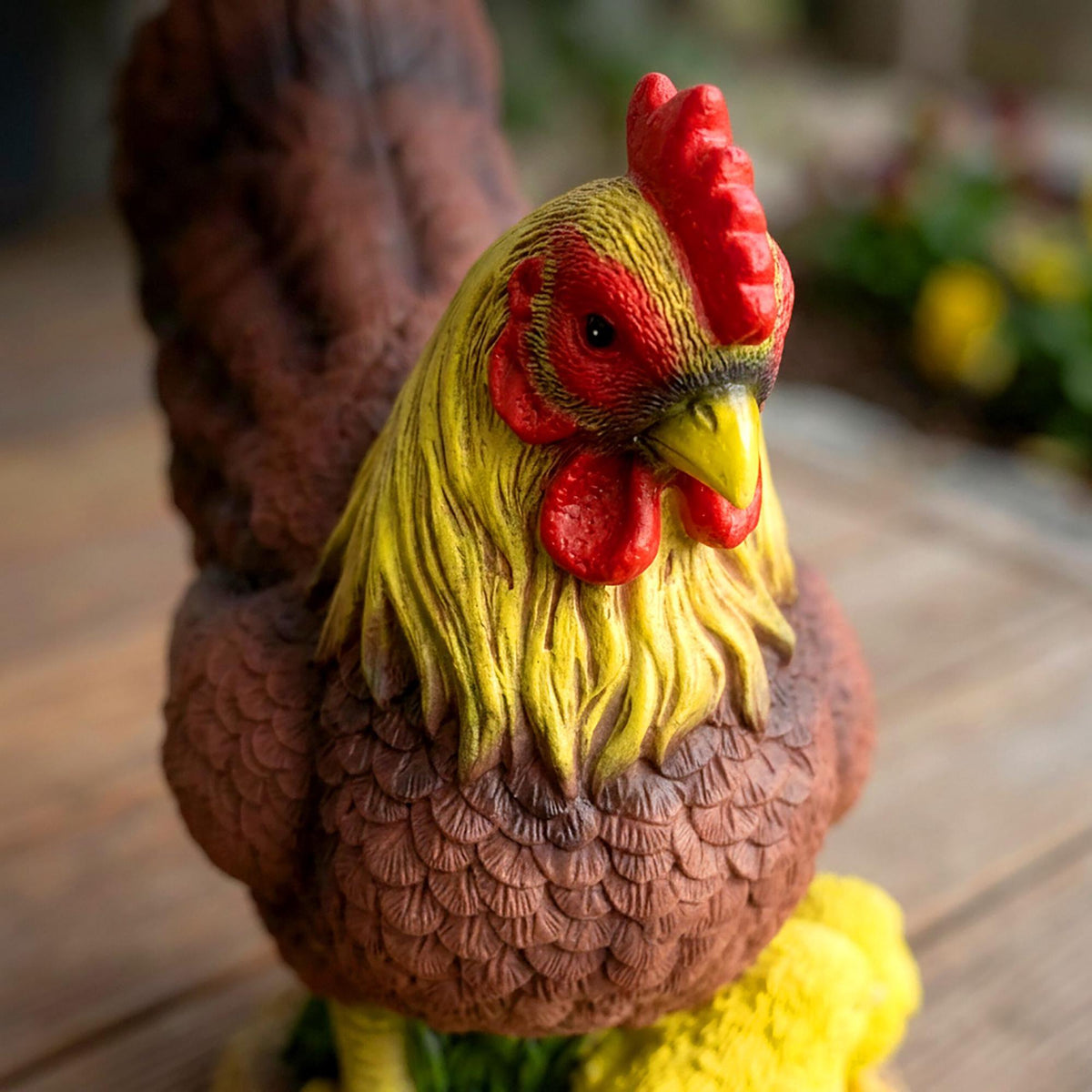 Chicken Garden Ornament, Polyresin, Various Colors